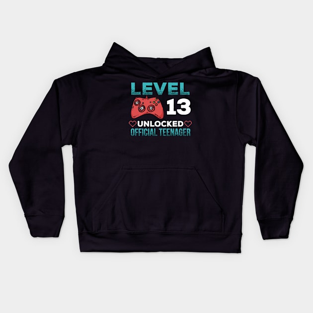 Level 13 Unlocked Official Tennager Kids Hoodie by indigosstuff